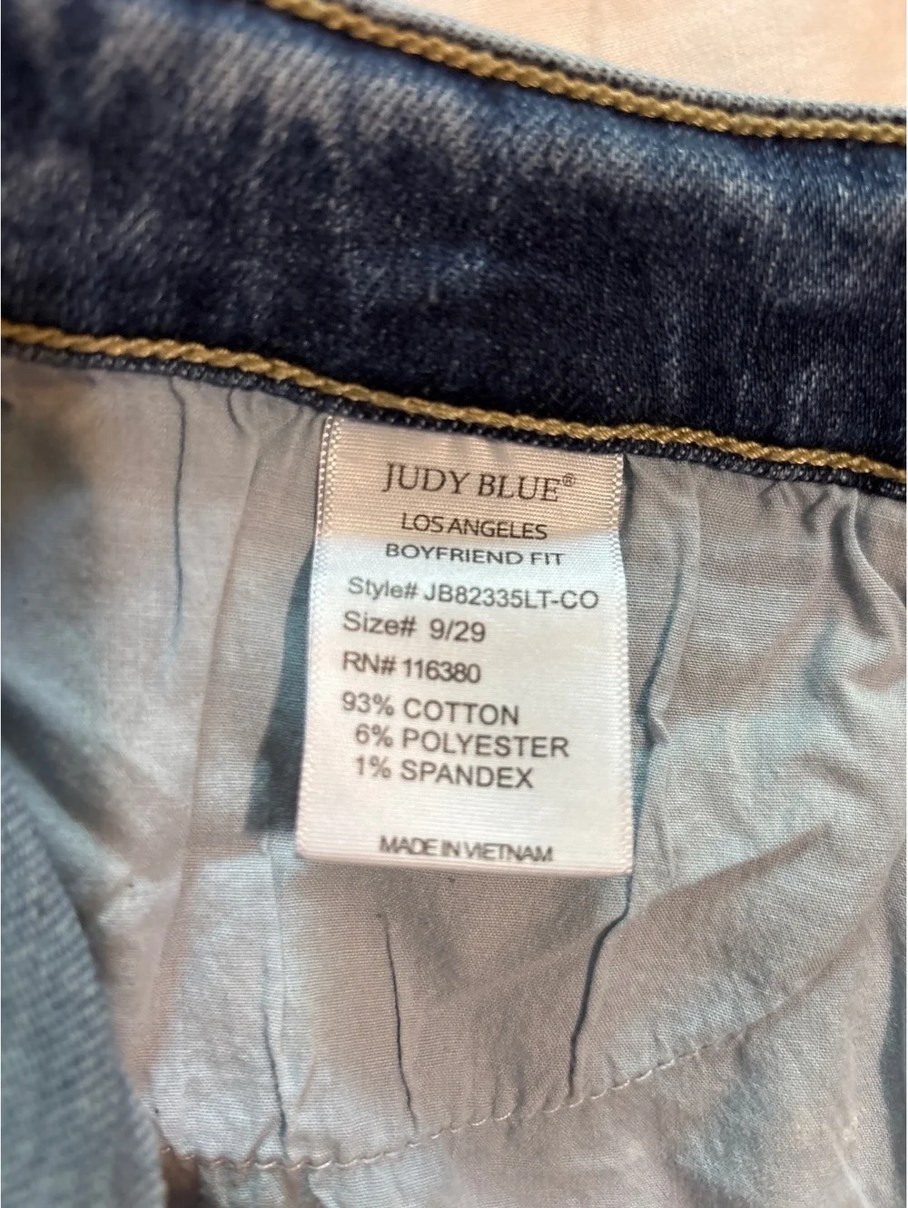 Casual Judy Blue Mid Rise Boyfriend Jeans Medium Wash Stretch Denim Size 9/29